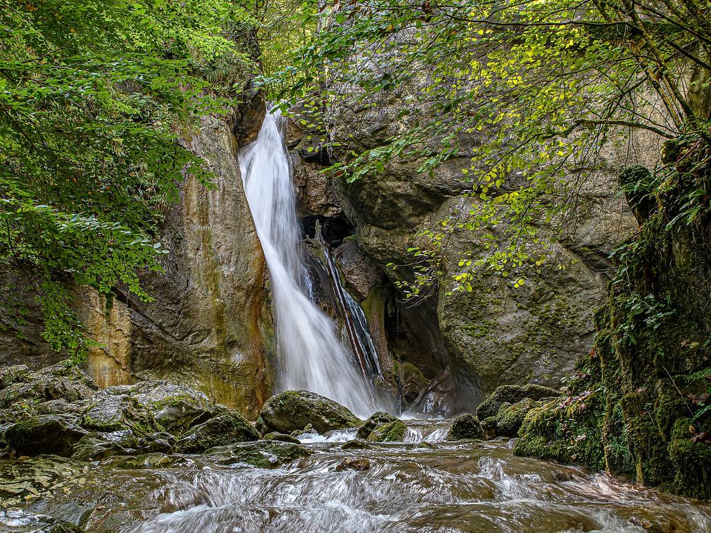 Rinneberger Wasserfall in Oberösterreich © Isiwal / Wikimedia Commons (CC-BY-SA-4.0) Rinneberger Wasserfall in Oberösterreich
